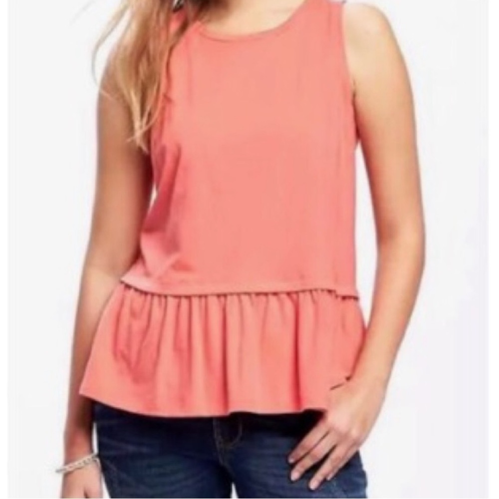 Francesca's Bright Pink Peplum Tank Top Size Small